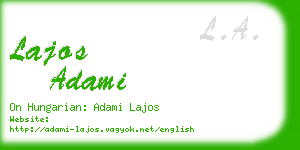lajos adami business card